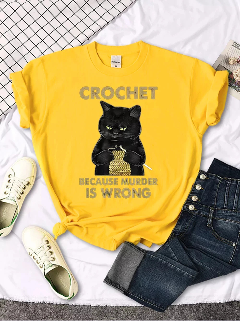 Camiseta Gato Crochet