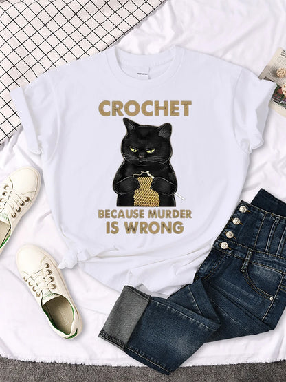 Camiseta Gato Crochet