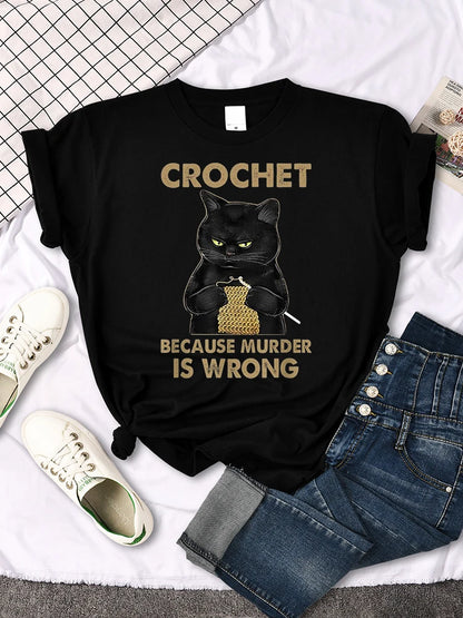 Camiseta Gato Crochet