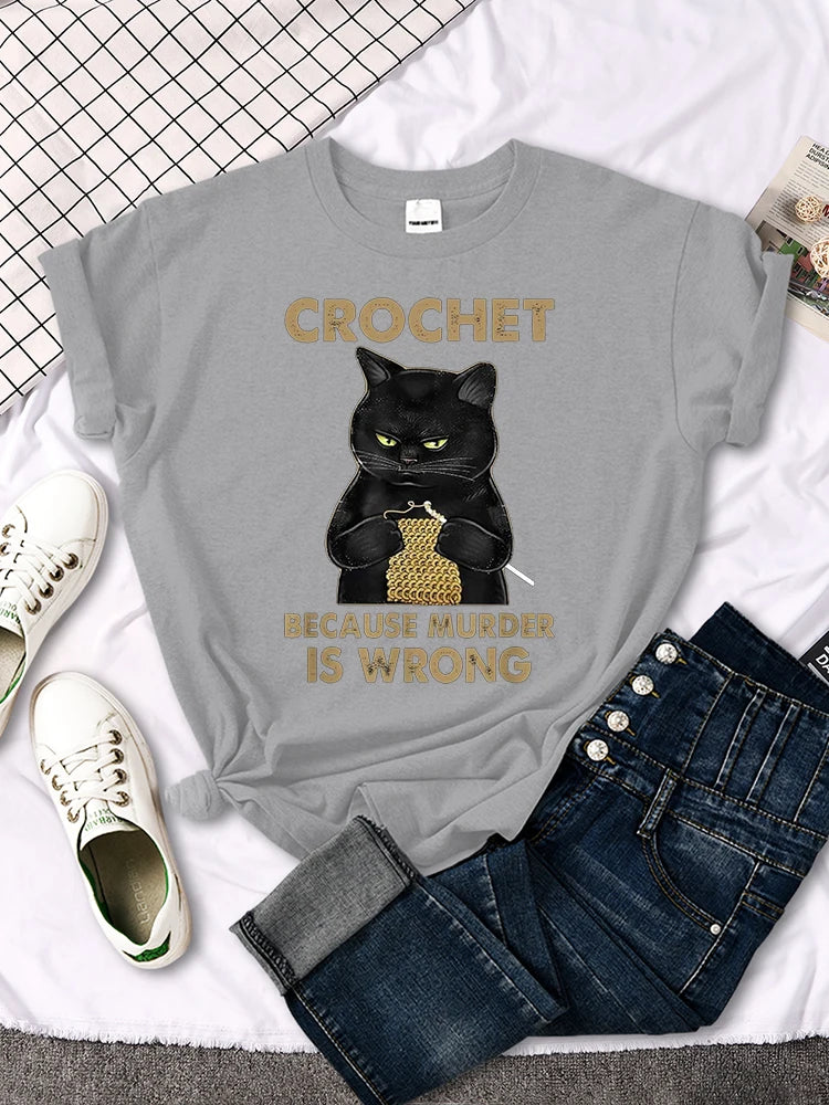 Camiseta Gato Crochet