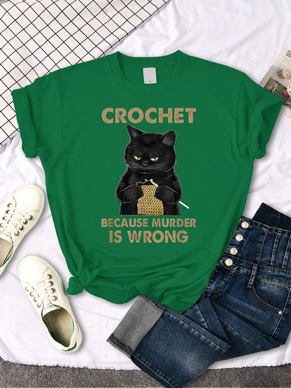 Camiseta Gato Crochet